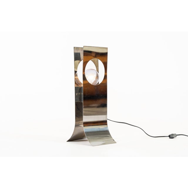 Mid Century French Modern Silver Table Lamp by Francois Monnet For Sale - Image 11 of 12