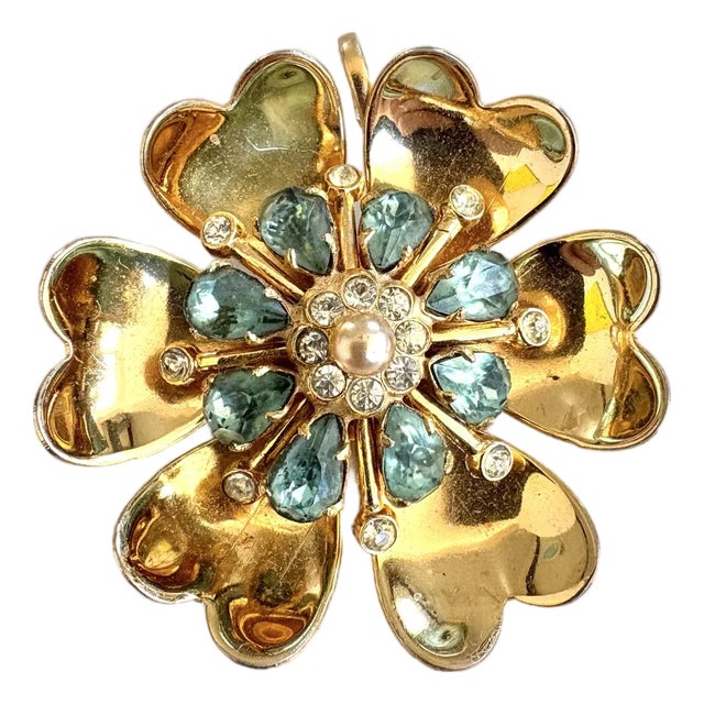 1960s Coro Rhinestone Brooch and Pendant For Sale