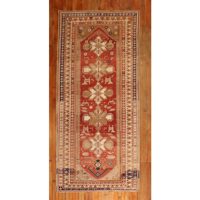 Red Antique Caucasian Shirvan Rug - 4'11" x 10'9" For Sale - Image 9 of 18