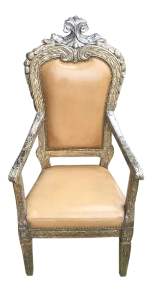 18th C Italian Silver Giltwood Arm Chair