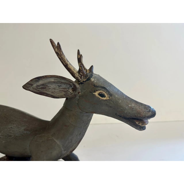 Antique Balinese Carved Wood Deer Sculpture For Sale In Philadelphia - Image 6 of 8