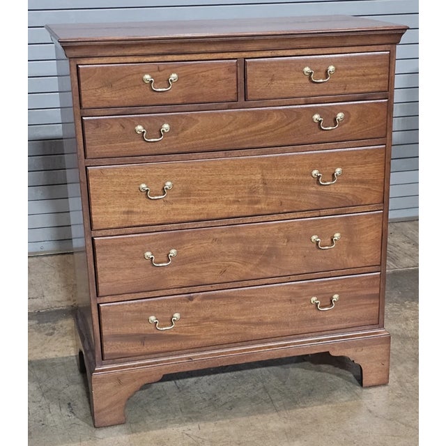 Kittinger Late 20th Century Kittinger Williamsburg Collection Mahogany Chippendale Chest of Drawers Wa 1008 For Sale - Image 4 of 10