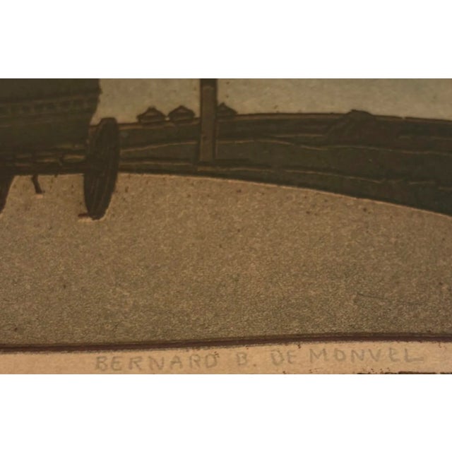 Wood Signed Bernard Boutet De Monvel "La Carriole" 1912 Art Deco Etching Early #50/200 For Sale - Image 7 of 12