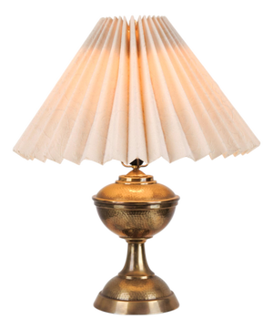 Brass Lamp with White Shade, 1930s