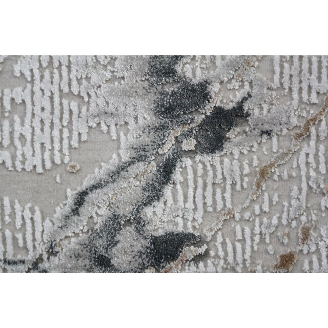Haute Couture Calacatta Marble Elegance Power Loom Abstract Modern Rug 6' X 9' For Sale - Image 9 of 12