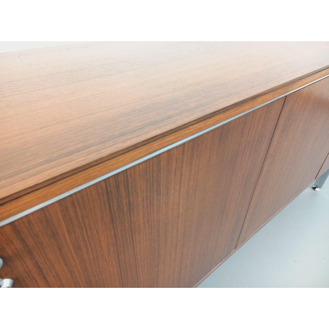 Tan Vintage Sideboard in Rosewood and Chrome-Plated Metal by Alain Richard, 1960s For Sale - Image 8 of 18