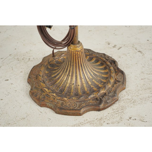 Metal Mid 20th Century Restored Victorian Brass Plated Bridge Floor Lamp For Sale - Image 7 of 12