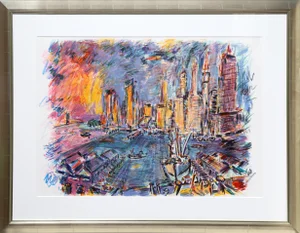 Wayne Ensrud, Manhattan From Brooklyn Bridge, Lithograph
