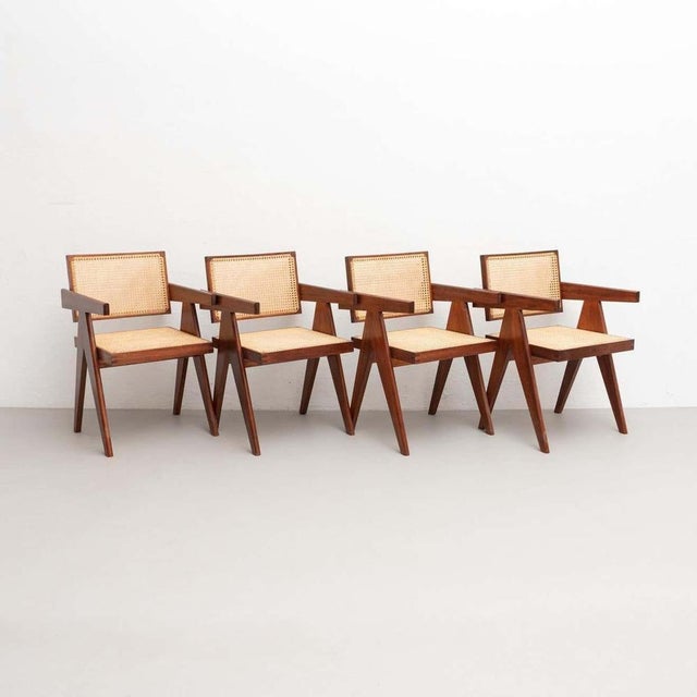 051 Capitol Complex Office Chairs in the style of Pierre Jeanneret, 1970s, Set of 4 For Sale - Image 4 of 17