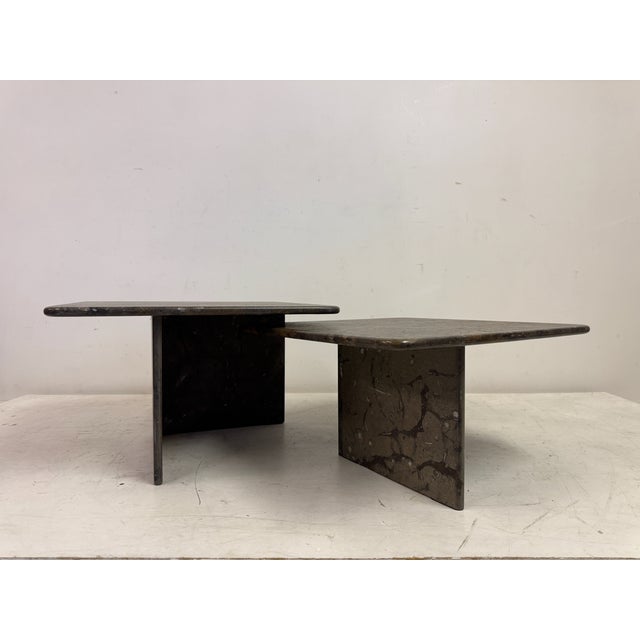 Fossil Stone Nesting Coffee Tables, 1980s, Set of 2 For Sale - Image 15 of 18