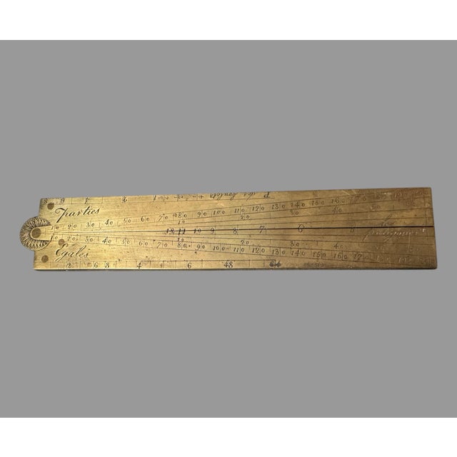 English Antique English 6.5" Folding Brass Sector Rule Ruler For Sale - Image 3 of 8