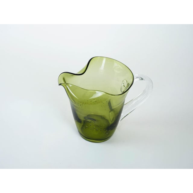 1960s Italian Olive Green Glass Jug, 1960s For Sale - Image 5 of 10