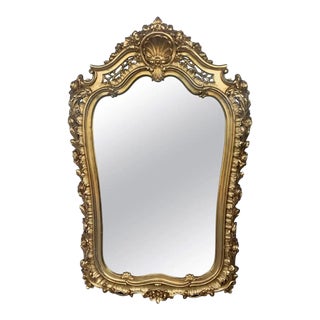 Early 20th French Empire Period Carved Gilt Wood Mirror For Sale