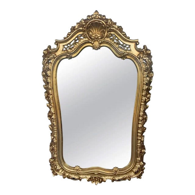 Early 20th French Empire Period Carved Gilt Wood Mirror For Sale