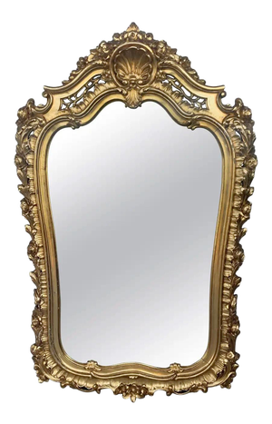 Early 20th French Empire Period Carved Gilt Wood Mirror