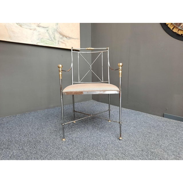 Regency Wrought Iron Armchair by Alberto Orlandi, Italy, 1970s For Sale - Image 12 of 18