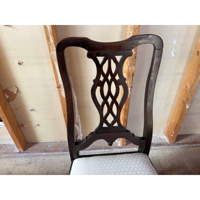 Antique George III Style Ball and Claw Feet Mahogany Side Chair For Sale - Image 4 of 14