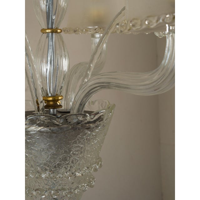 Vintage Murano Glass 3-Light Chandelier from Barovier & Toso, 1940s For Sale - Image 12 of 13