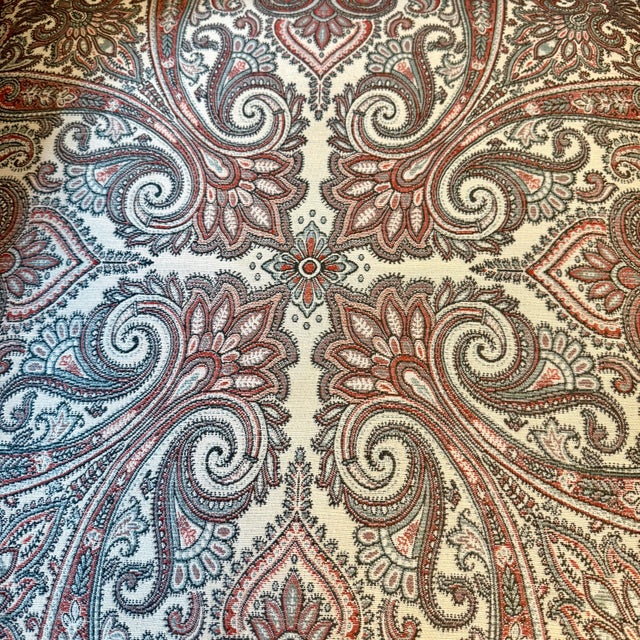 Blue Wesley Hall Barley Twist Davis Wingback Chair in Paisley Tapestry and Nailhead Trim For Sale - Image 8 of 10
