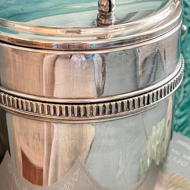 Metal Mid 20th Century Italian Silverplate Swing Arm Ice Bucket by Macabo For Sale - Image 7 of 8