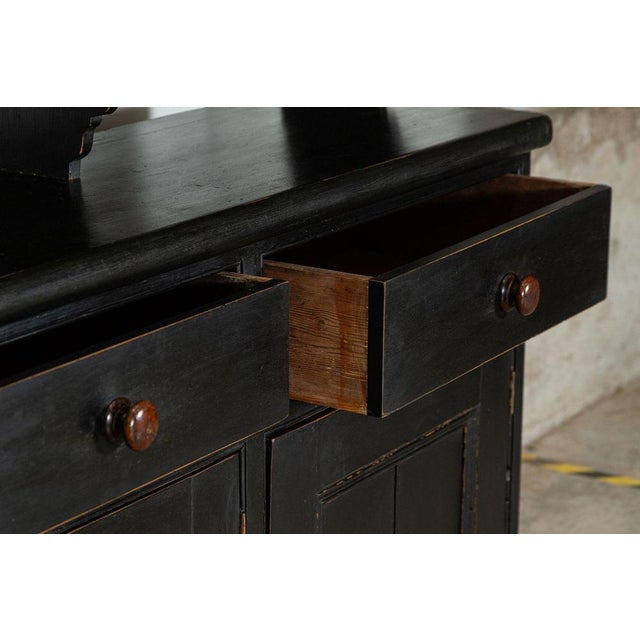 Large 19th Century Ebonised English Glazed Pine Dresser, 1870s For Sale - Image 9 of 18
