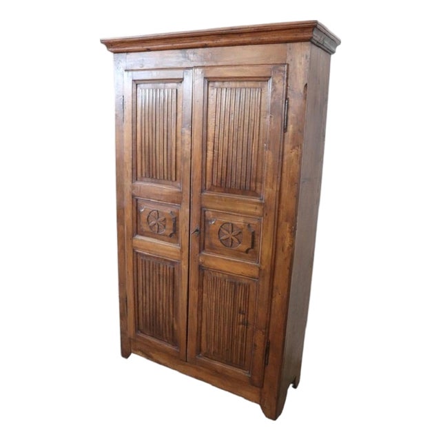Antique Wardrobe in Poplar Wood, 1800s For Sale