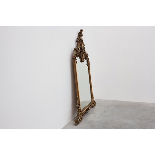 Gold Large Rococo Style Giltwood Mirror from Deknudt, Belgium, 1950s For Sale - Image 8 of 14