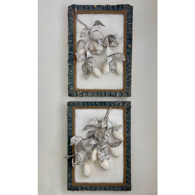 Paper Mache Framed Lemons Wall Hanging For Sale - Image 4 of 6