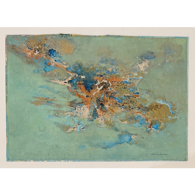 Pair of modern art works by artist and First Lady of Georgia Betty Foy Sanders (1927-2022). Metallic and regular acrylic...