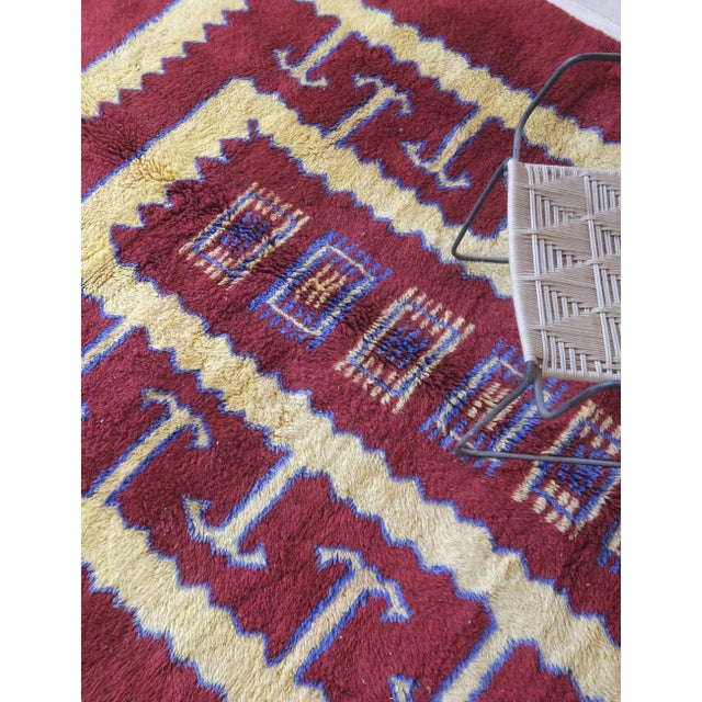 Red Contemporary Beni M'Rirt Wool Rug - 9.8 X 7.1 Ft For Sale - Image 9 of 10