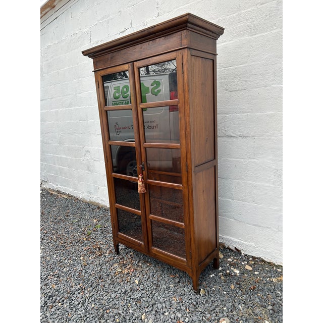 Wood Reclaimed Teak Cabinet With Glass Panel Doors For Sale - Image 7 of 16