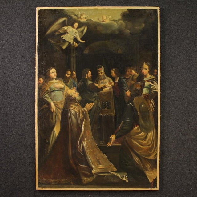 Italian Artist, Marriage of the Virgin, 1770, Oil on Canvas For Sale - Image 15 of 15