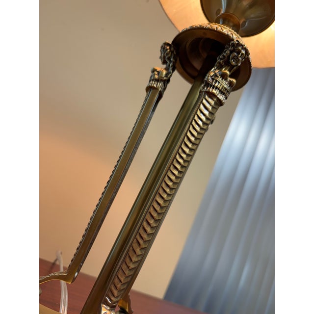 Mediterranean 1990s Revival Solid Brass Table Lamp For Sale - Image 3 of 7