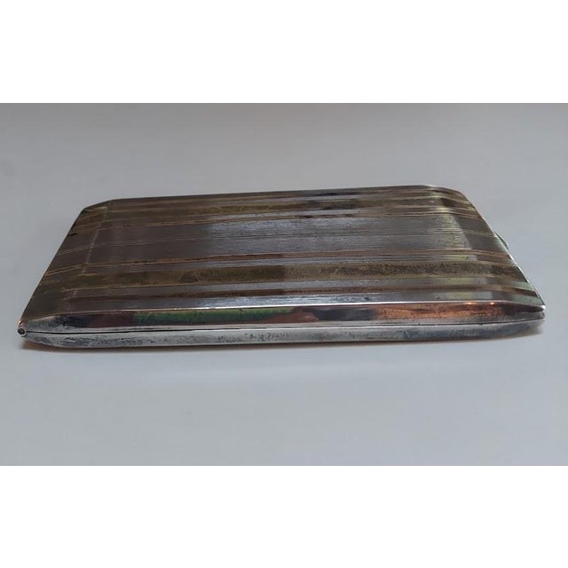 1930s Vintage Napier Sterling Silver & 14k Gold Cigarette Case Circa 1930 For Sale - Image 5 of 13