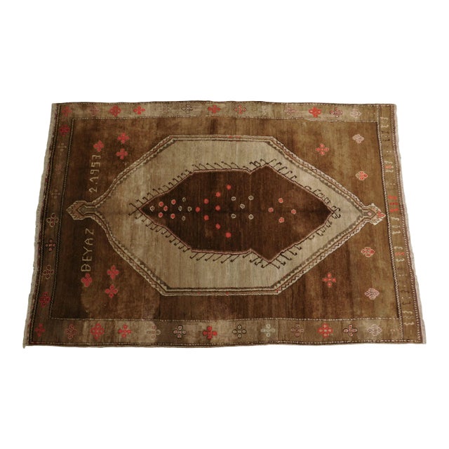 1950s , Vintage Turkish Rug 7'x 10'3" For Sale