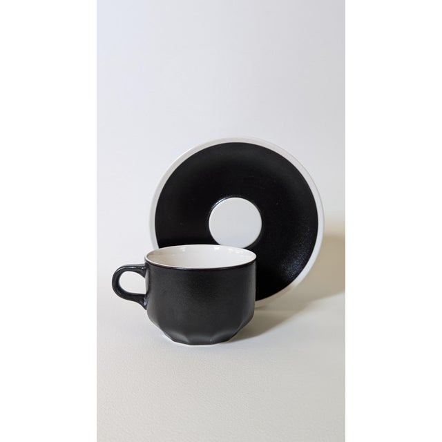 Mid-Century Modern 1960s Vera for Mikasa Black Pepper Cup & Saucer For Sale - Image 3 of 7