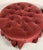 English Burgundy Red Velvet Tufted Ottoman For Sale - Image 3 of 3