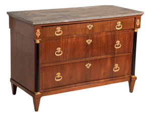 Lombard Empire Chest of Drawers with Marble Top, 1800