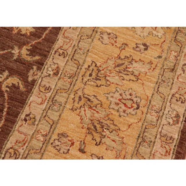 Textile Classic Ziegler Brown Gold Hand-Knotted Wool Rug - 7'10'' X 10'1'' For Sale - Image 7 of 7