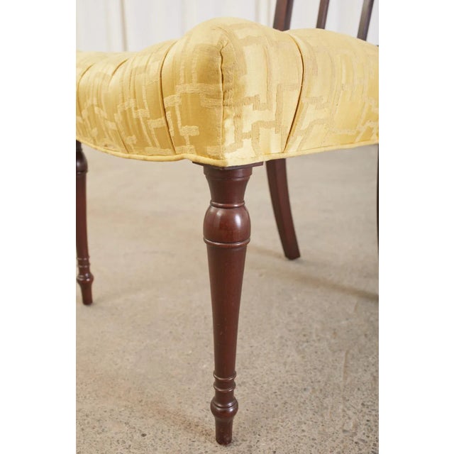 Set of Six English Regency Mahogany Tufted Dining Chairs For Sale - Image 9 of 12