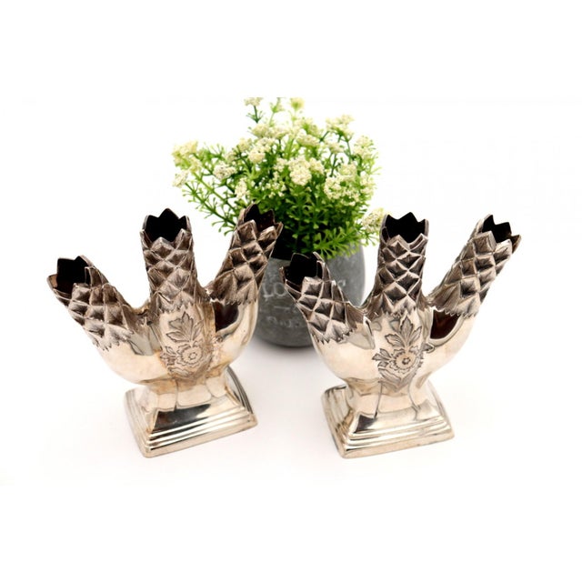 Silver Modern Style Silver Vases, Set of 2 For Sale - Image 8 of 8