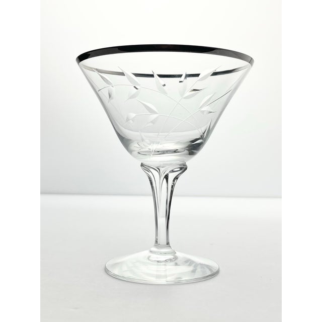 Fostoria 1950s Fostoria “Bridal Belle” Set of 6 Coupe Champagne Glasses For Sale - Image 4 of 6