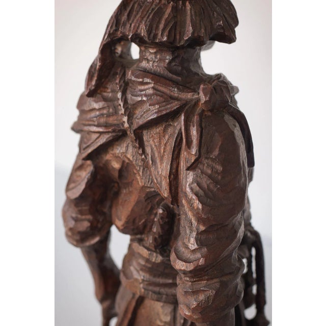 Hand-Carved Wooden Sculpture of a Male Figure For Sale - Image 16 of 18