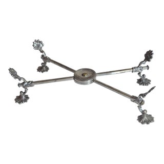 1940s Silver Plated Adjustable Dish Cross or Trivet For Sale
