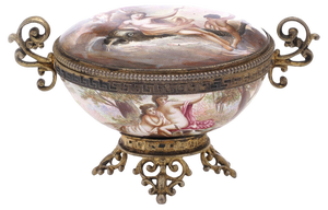19th Century Austrian Silver & Enamel Lidded Bowl, Vienna, 1870s