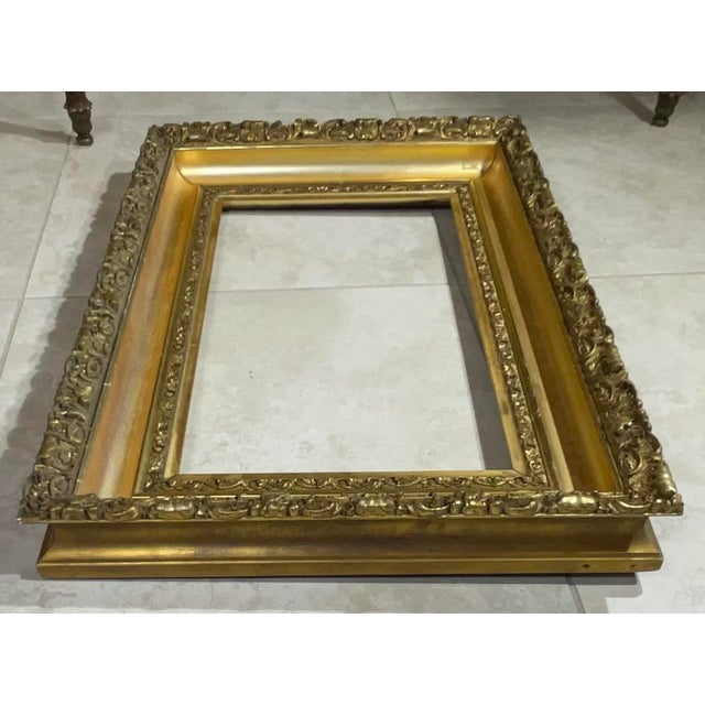 27”.25 X 19”.5 Antique Gold Leaf Wood Frame For Sale - Image 11 of 13