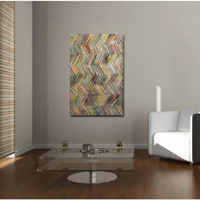 2010s Zig Zag - Original Layered Thick Paint Textured Oil Painting by Petra Roes-Nickel For Sale - Image 5 of 8