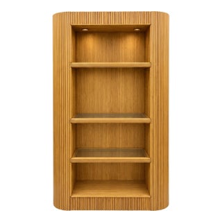 1970s Italian Modern Pencil Bamboo Bookshelf / Display Cabinet For Sale