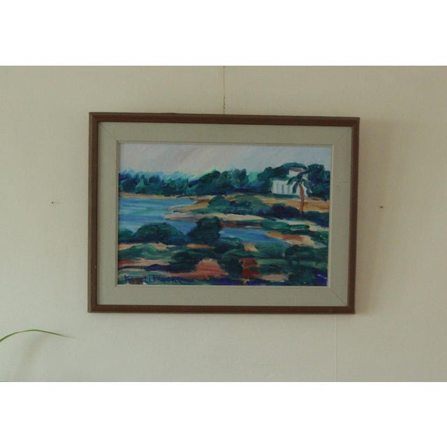 Kersti Flyckt, Mediterranean Landscape, 1960s, Oil on Canvas, Framed For Sale - Image 10 of 11