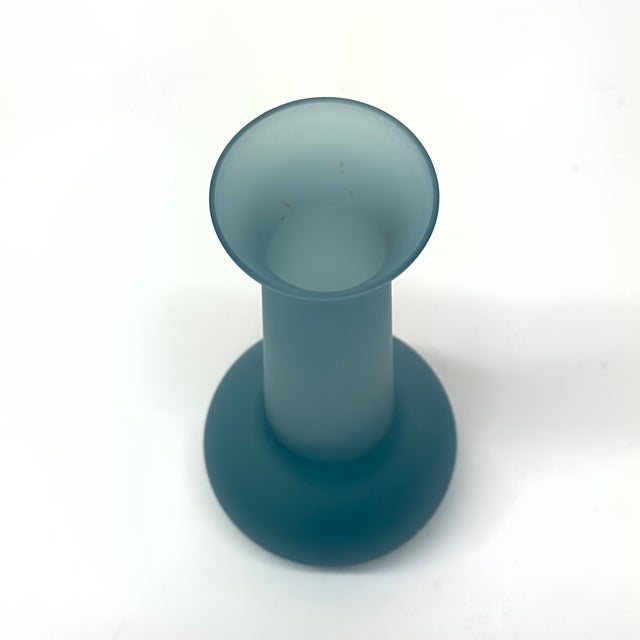 Vintage Mixed Greens Frosted Glass Vessel Curation - Group of 5 For Sale - Image 9 of 15